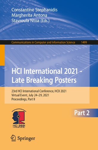 HCI International 2021 - Late Breaking Posters: 23rd HCI International Conference, HCII 2021, Virtual Event, July 24–29, 2021, Proceedings, Part II ... in Computer and Information Science)