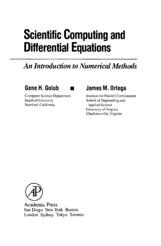 Scienlific Computing and Differential Equations