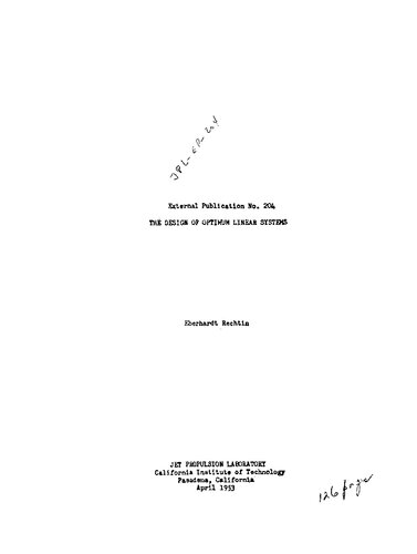 The Design of Optimum Linear Systems