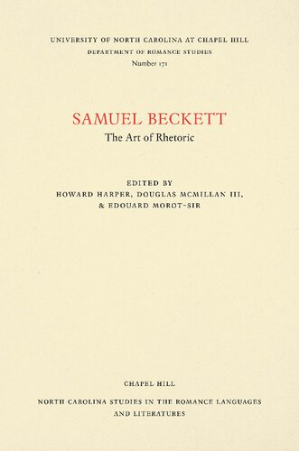 Samuel Beckett: The Art of Rhetoric