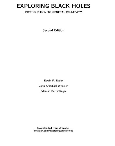 Exploring Black Holes: Introduction to General Relativity