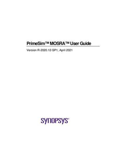 PrimeSim™ MOSRA™ User Guide