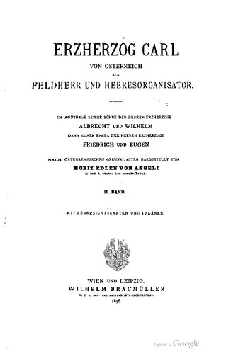Erzherzog Carl von Österreich als Feldherr und Heeresorganisator