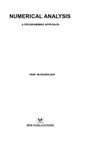 Numerical Analysis: A Programming Approach