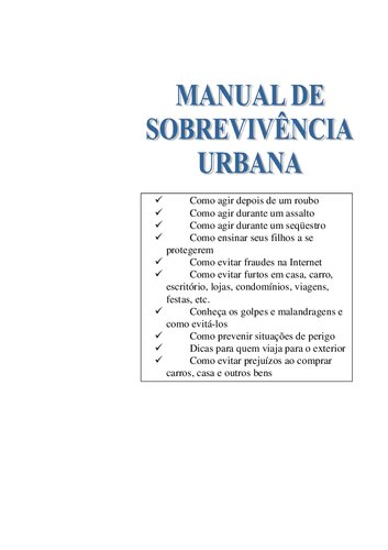 Manual de Sobrevivência Urbana