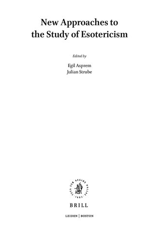 New approaches to the study of esotericism