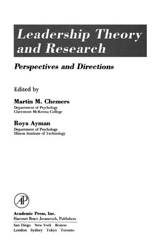 Leadership Theory and Research: Perspectives and Directions