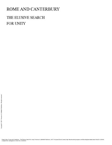 Rome and Canterbury: The Elusive Search for Unity