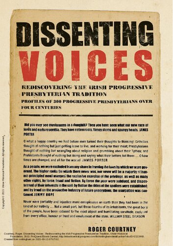 Dissenting Voices: Rediscovering the Irish Progressive Presbyterian Tradition