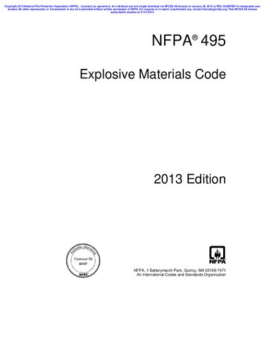 NFPA 495 - Explosive Materials Code, 2013 Edition