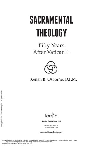 Sacramental Theology: Fifty Years After Vatican II