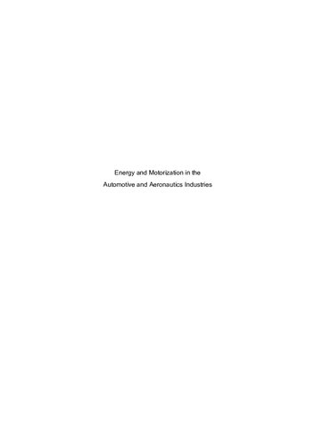 Energy and motorization in the automotive and aeronautics industries
