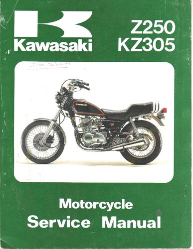 Kawasaki Z250 KZ305 Motorcycle Service Manual - 1978 1979 1980 1981 1982