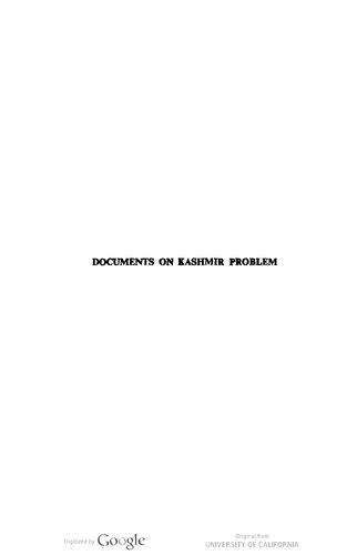 Documents on Kashmir Problem: World Opinion