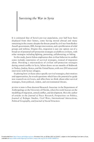 Surviving the War in Syria: Survival Strategies in a Time of Conflict