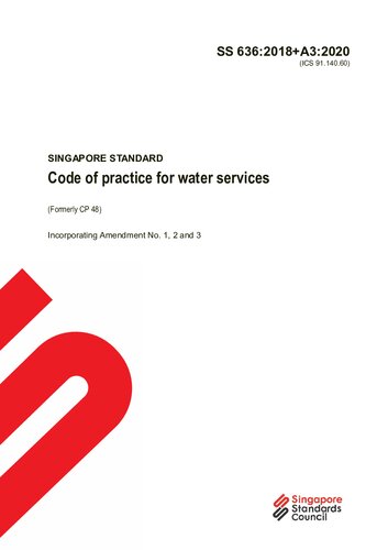 SS 636 : 2018 Code of practice for water services