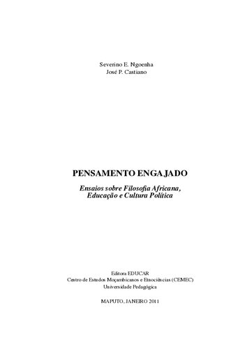 Pensamento Engajado - Ensaios sobre Filosofia Africana, Educação e Cultura Política