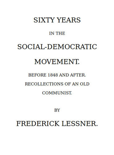 Sixty Years in the Social-Democratic Movement