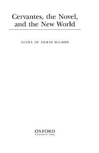 Cervantes, the Novel, and the New World