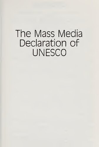 The Mass Media Declaration of UNESCO