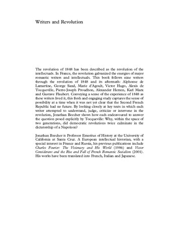 Writers and Revolution: Intellectuals and the French Revolution of 1848