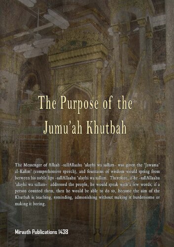 The Purpose of the Jumu’ah Khutbah