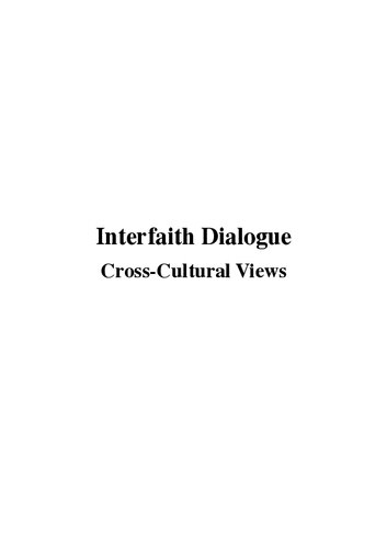 Interfaith Dialogue - Cross-Cultural Views