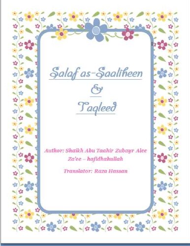 Salaf as-Saaliheen & Taqleed