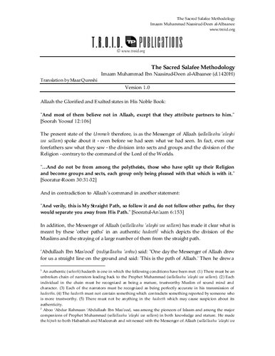 The Sacred Salafi Methodology