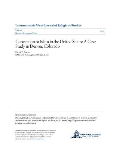 Conversion to Islam in the United States: A Case Study in Denver, Colorado