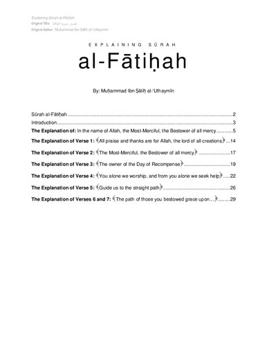 Explaining Surah al-Fatihah