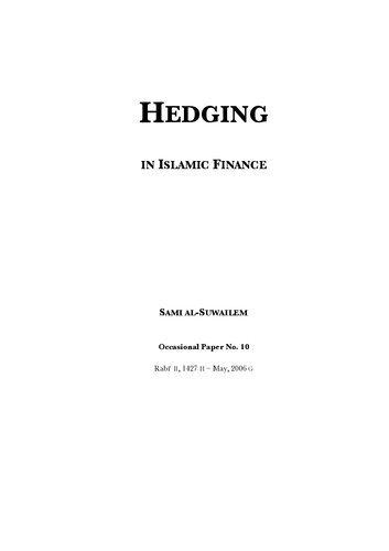 Hedging in Islamic Finance