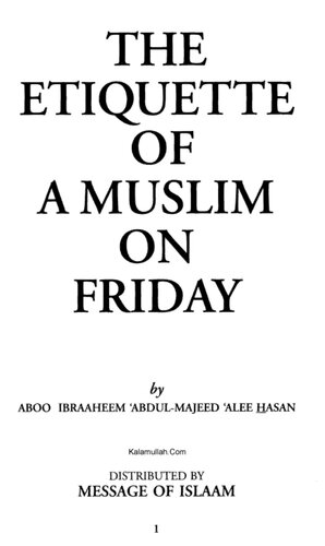 The Etiquette of a Muslim on Friday