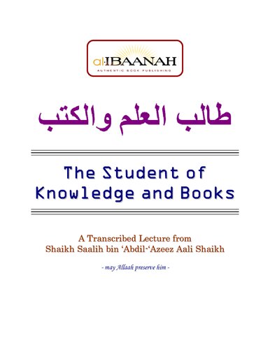 The Student of Knowledge and Books