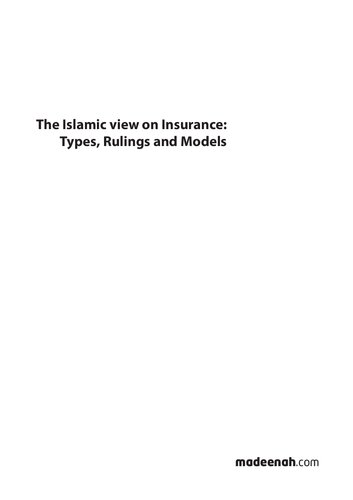 The Islamic View on Insurance: Types, Rulings and Models