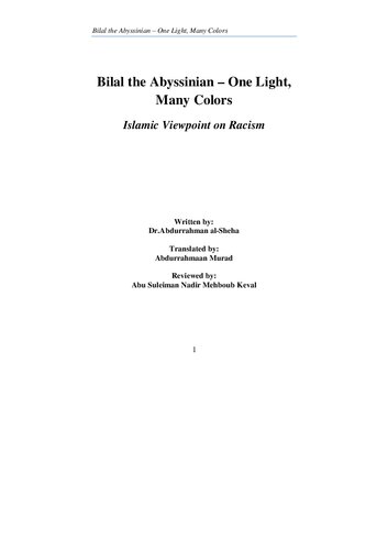 Bilal the Abyssinian - One Light, Many Colors