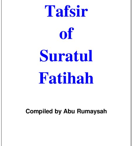Tafsir of Suratul Fatihah compiled