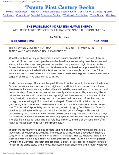 The Problem of Increasing Human Energy