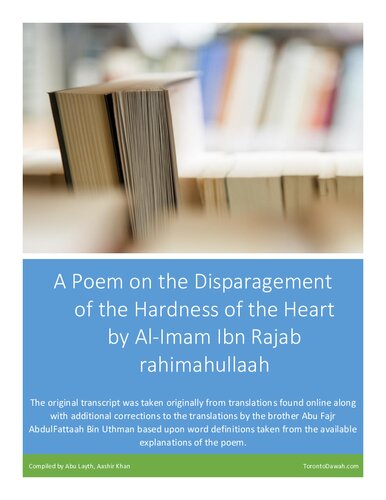 A Poem on the Disparagement of the Hardness of the Heart