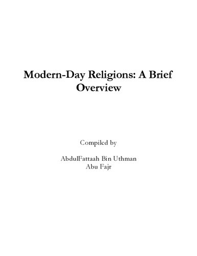 Modern-Day Religions: A Brief Overview