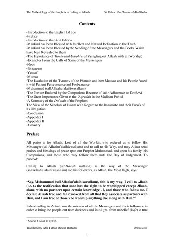 The Methodology of the Prophets in Calling to Allāh