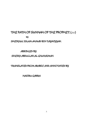 The Path of Sunnah of the Prophet