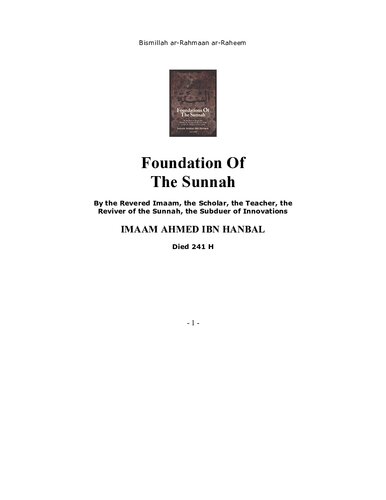 Foundations of the Sunnah