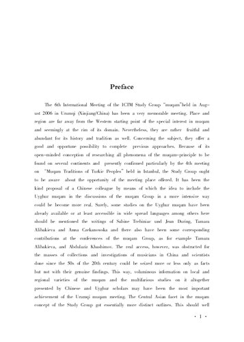 Muqam in and outside of Xinjiang/China : Proceedings of the 6th ICTM study group meeting Muqam Urumqi 2006