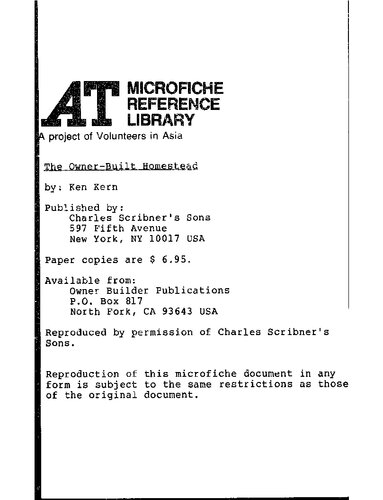 The Owner-Built Homestead