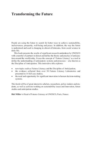 Transforming the future : anticipation in the 21st century