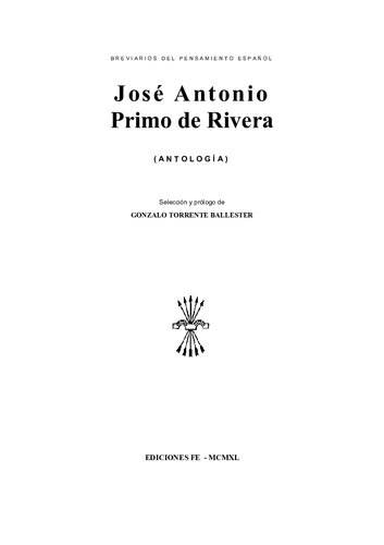 José Antonio Primo de Rivera Antología