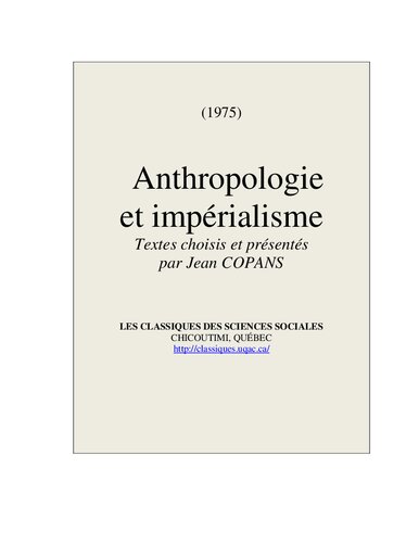Anthropologie et impérialisme