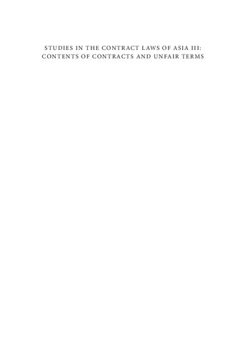 Contents of Contracts and Unfair Terms