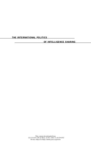 The International Politics of Intelligence Sharing